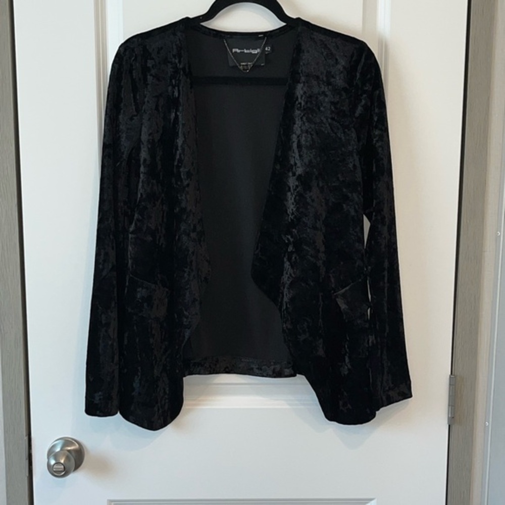 WhimsiGoth Black Velvet Open Cardigan Made in Italy Bohemian S Artigli